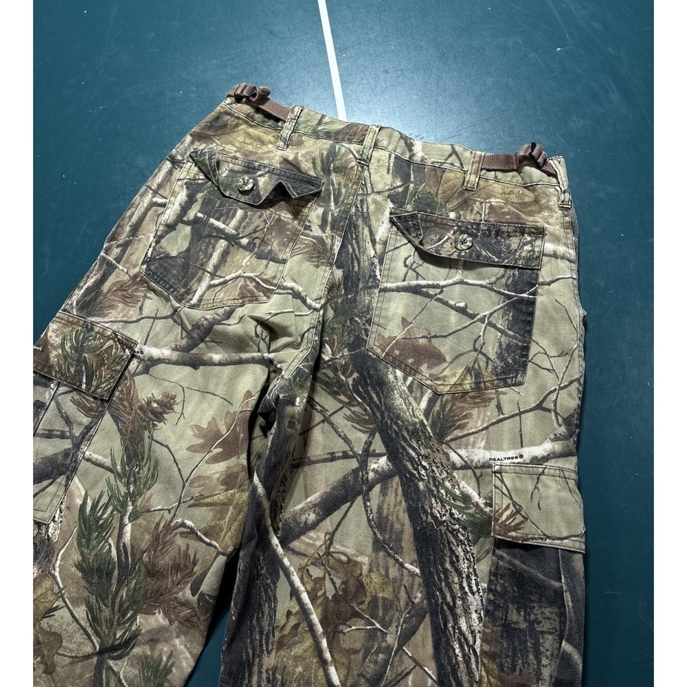 Vintage Russell Outdoors Realtree Camo Cargo Pants Mens Medium Baggy Relaxed Fit - Picture 7 of 14